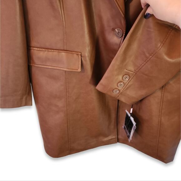 NWT Brown Vegan Leather Trench Coat With the Girls By Avec Les Filles Size 3X - Picture 6 of 15